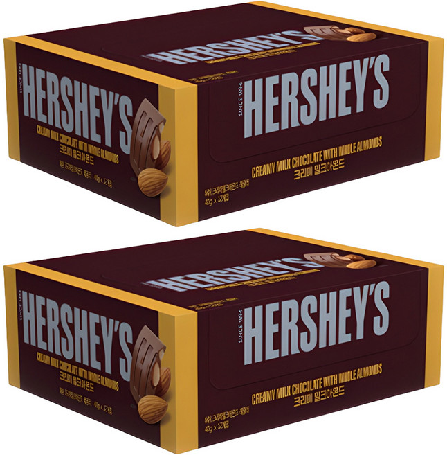 HERSHEY'S 好時 香濃杏仁巧克力, 480g, 2個