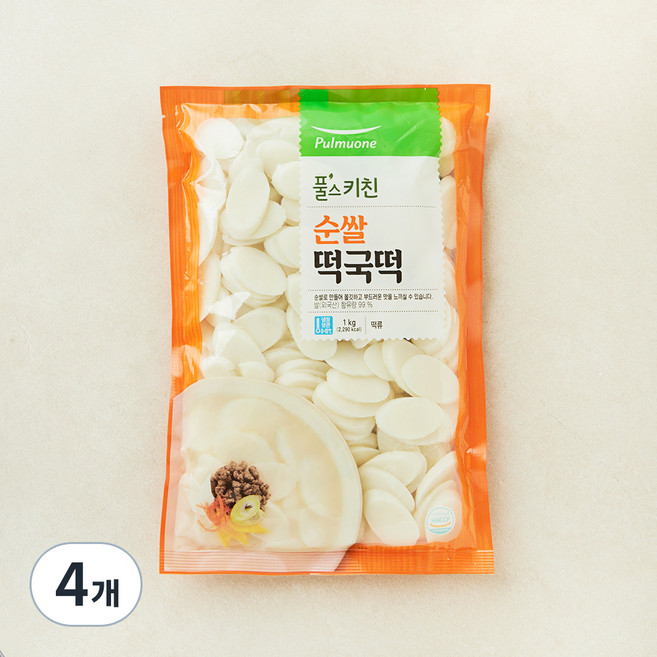 풀무원 풀스키친 순쌀 떡국떡, 1kg, 4개