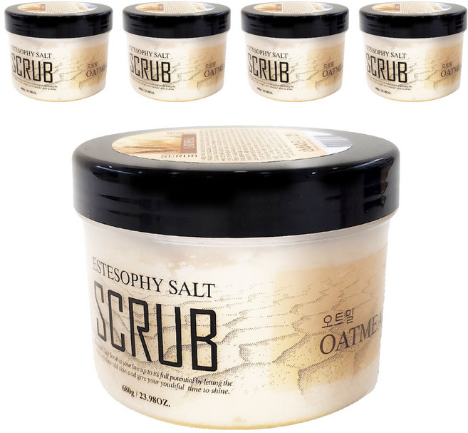 에스테소피 솔트 스크럽 오트밀향, 680g, 5개