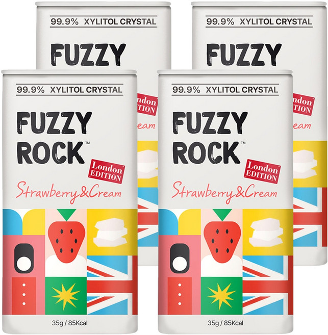 퍼지락 자일리톨 크리스탈 캔디 스트로베리 앤 크림향, 35g, 4개