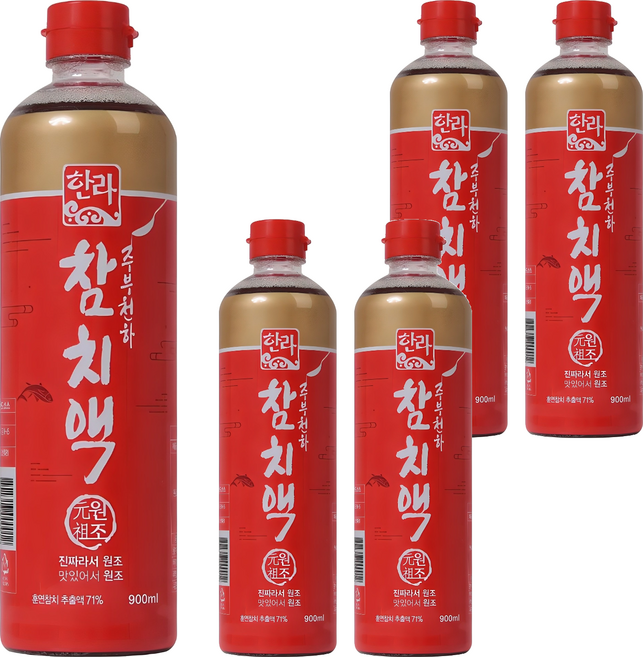 한라식품 참치액, 900ml, 5개
