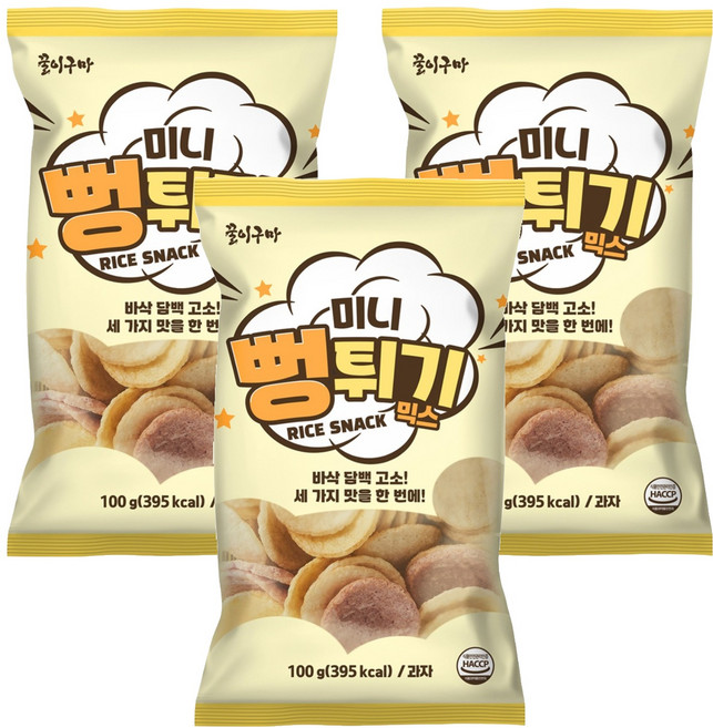 꿀이구마 미니 뻥튀기 믹스, 100g, 3개
