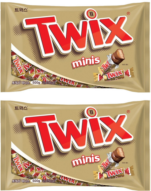 트윅스 미니 초콜릿, 500g, 2개