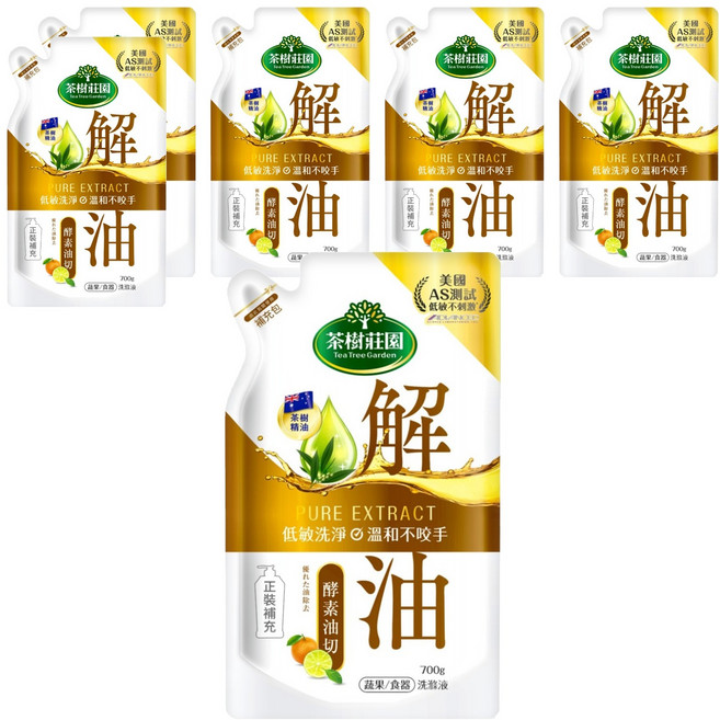 farcent 花仙子 茶樹莊園 超濃縮補充包 檸檬解垢, 700g, 6包