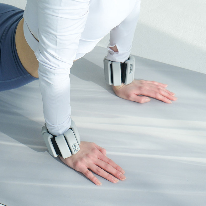 이노이 중량밴드 손목 발목아령 실리콘 모래주머니 2p 세트, 그레이, 450g