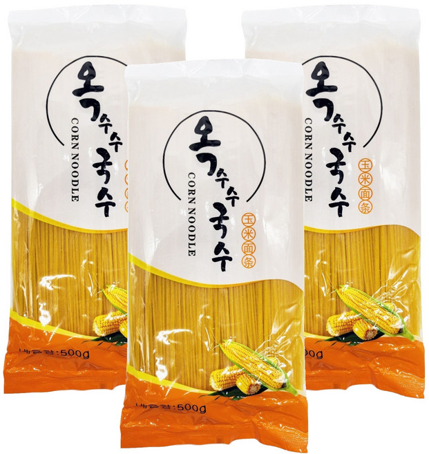 옥수수 국수, 500g, 3개