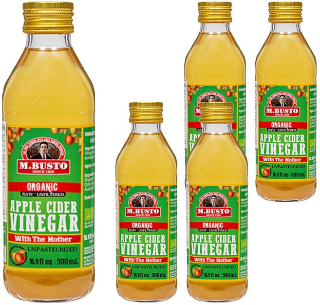 엠부스토 유기농 사과 식초, 500ml, 5개