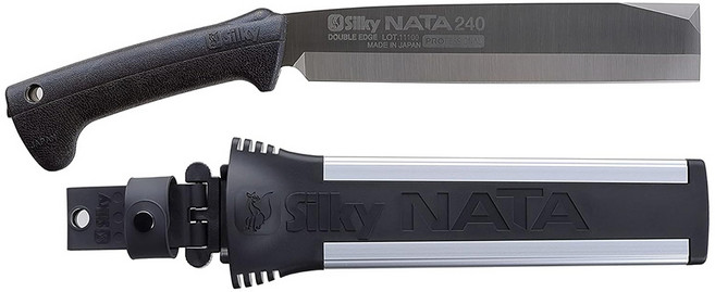 Silky 喜樂 合金鋼兩刃柴刀製鉈刀腰刀 555-24 24cm, 黑色, 1組