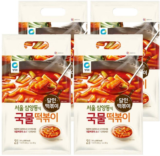 청정원 국물 떡볶이, 380g, 4개
