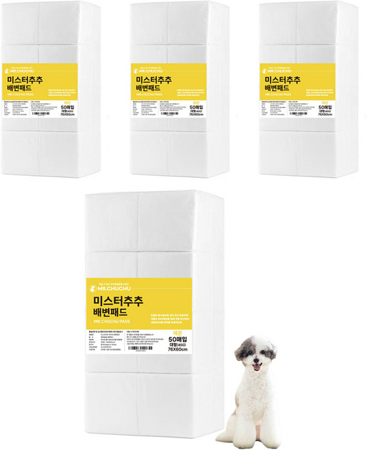 미스터추추 강아지 배변패드 레몬향 45g, 50개입, 4개
