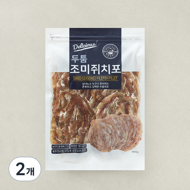 해맑은푸드 두툼 조미쥐치포, 350g, 2개