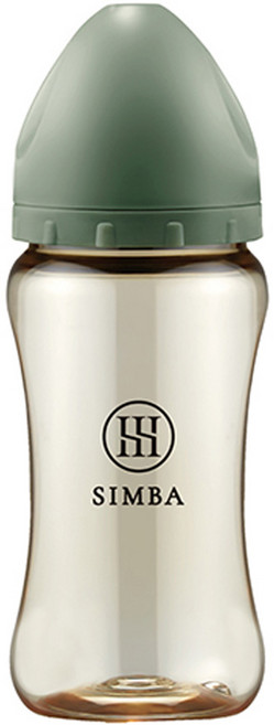 Simba 小獅王辛巴 蘊蜜鉑金PPSU寬口防脹氣奶瓶 全齡適用, 治綠色, 270ml, 1個
