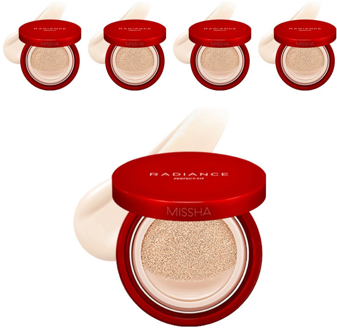 미샤 래디언스 퍼펙트핏 쿠션 15g, 21호 바닐라, 5개
