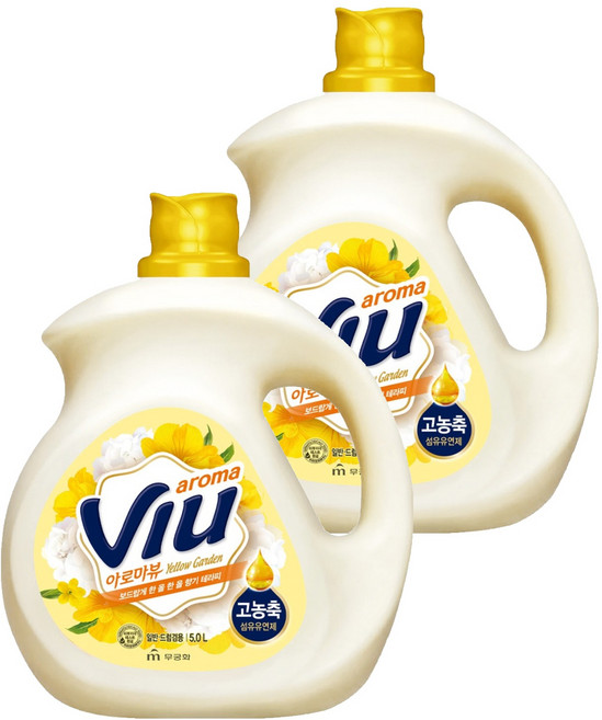 아로마뷰 고농축 섬유유연제 옐로우가든 본품, 2개, 5L