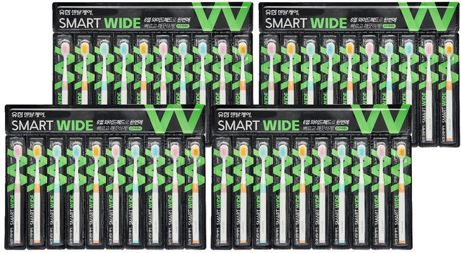 유한덴탈케어 스마트와이드 칫솔 2단미세모, 10개입, 4개