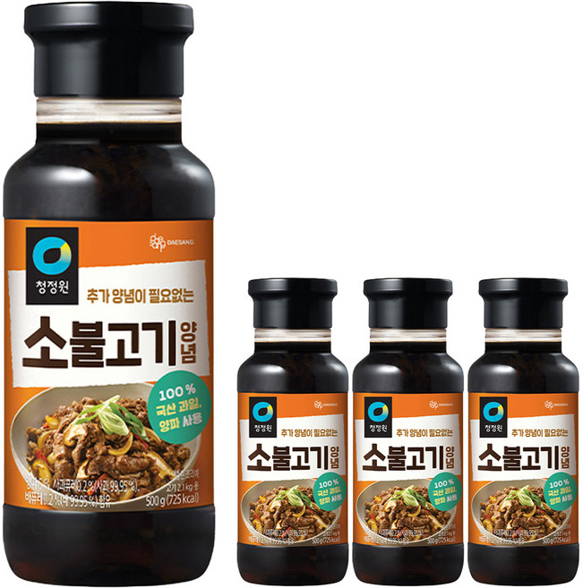 청정원 명가 소불고기 양념, 500g, 4개