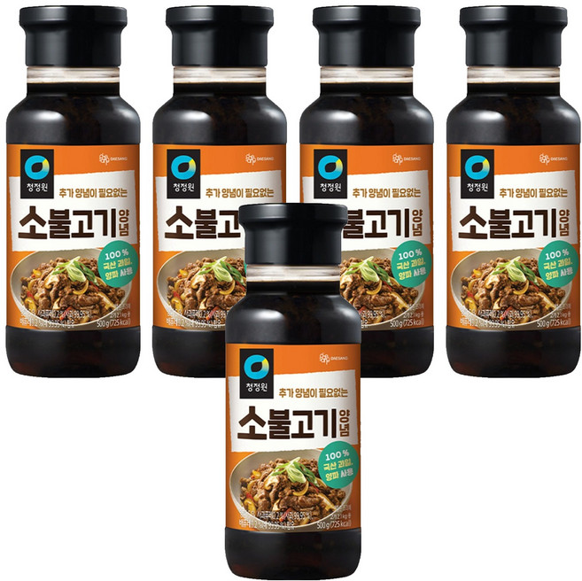 청정원 명가 소불고기 양념, 500g, 5개