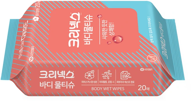 크리넥스 바디 물티슈 리필형 랜덤 발송, 20매입, 1개 - 쿠팡
