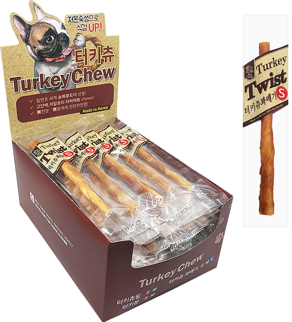 네츄럴이엑스 강아지 터키츄 꽈배기 간식 S, 혼합맛(칠면조/한우내피/닭가슴살), 7g, 25개