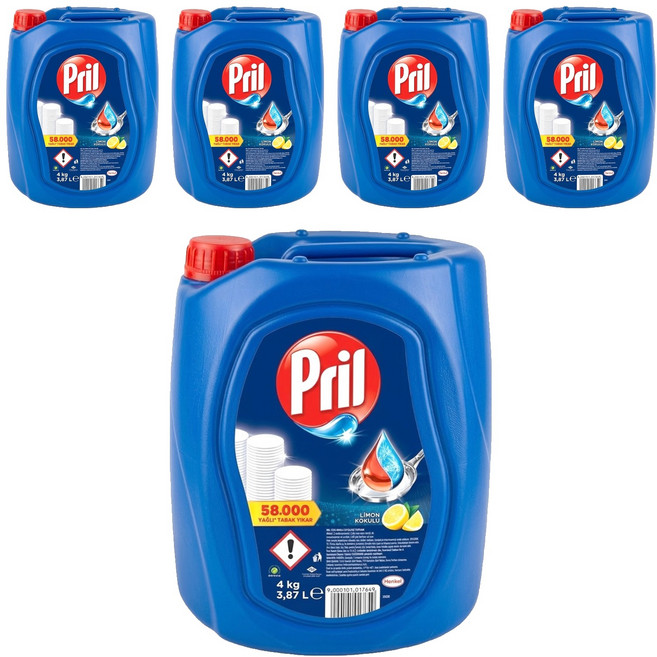Pril 淨麗 濃縮高效能洗碗精 檸檬, 3.868L, 5桶