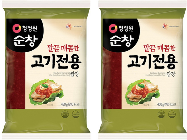 청정원순창 깔끔 매콤한 고기전용 쌈장, 450g, 2개