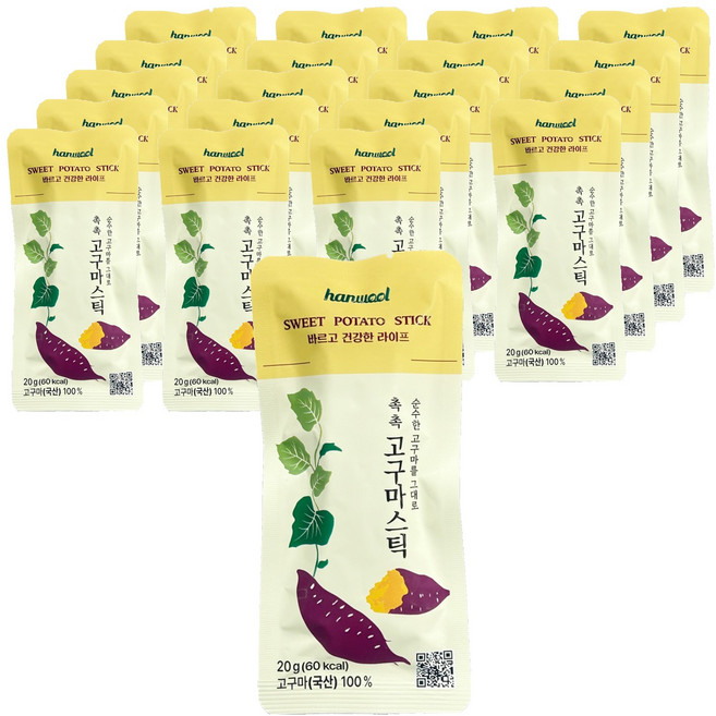 한울 촉촉 고구마 스틱, 20g, 20개