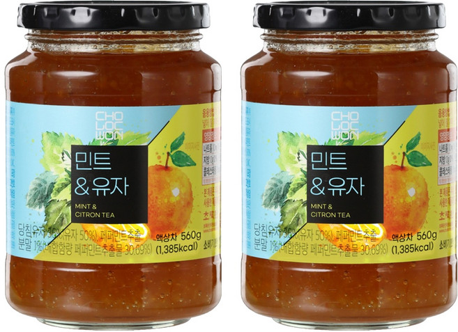 초록원 민트 유자차, 560g, 1개입, 2개