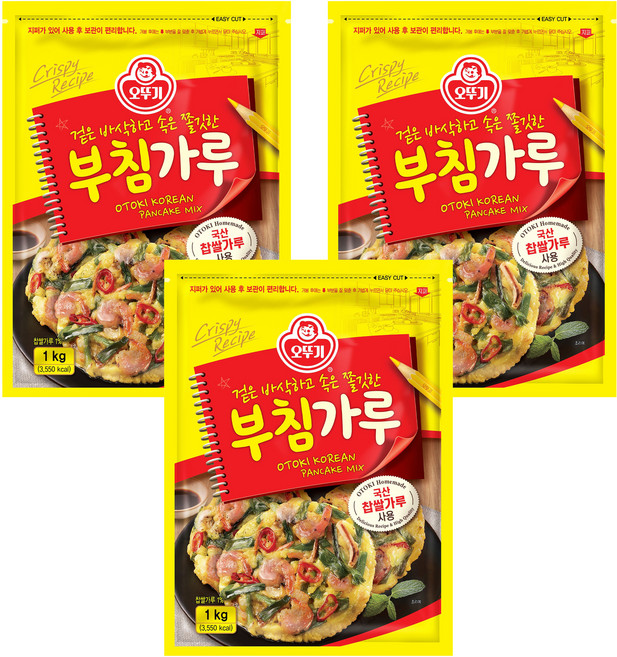 오뚜기 부침가루, 1kg, 3개