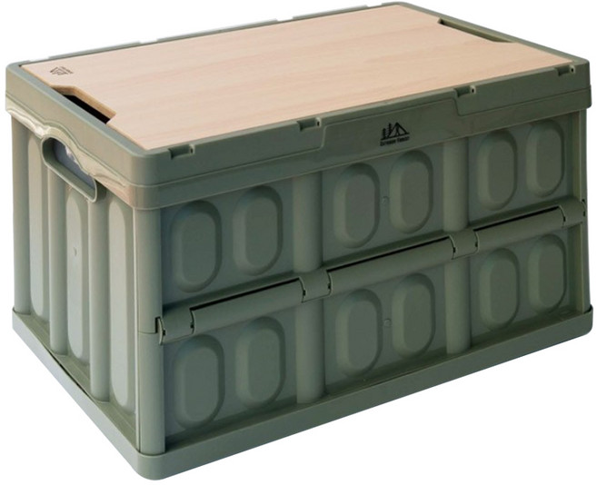 아웃도어포레스트 다용도 캠핑 테이블 겸용 대용량 폴딩박스 57L, 카키, 1단, 1개