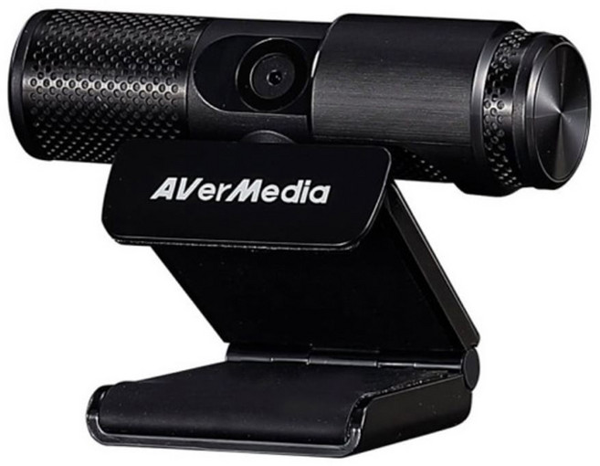 AVerMedia 圓剛科技 高畫質直播網路攝影機 Full HD 1080p 內建雙麥克風 360度旋轉設計, PW313, 黑色