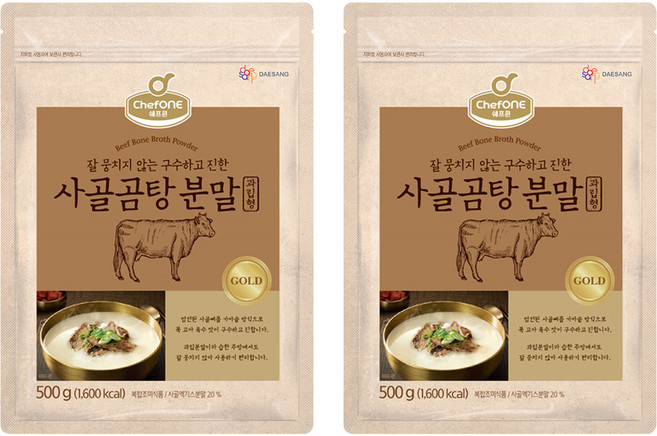 쉐프원 사골곰탕 분말, 500g, 2개