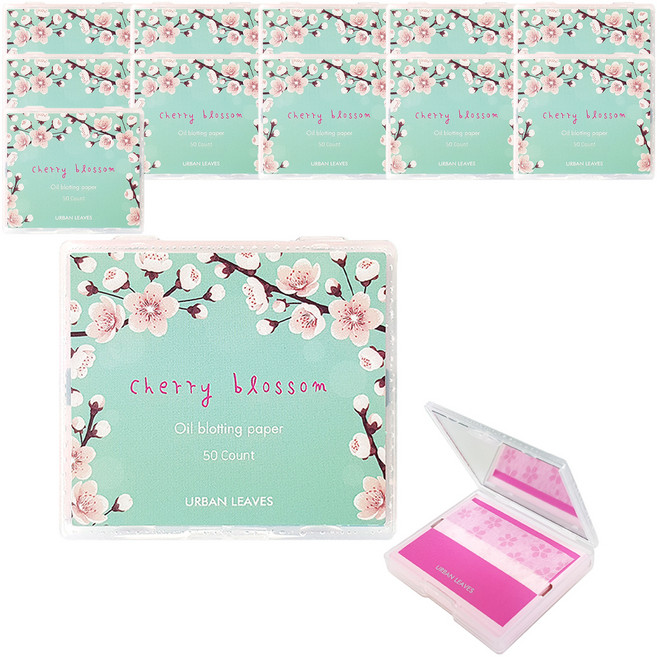 어반리브즈 벚꽃 기름종이 50p + 거울 케이스, 12개