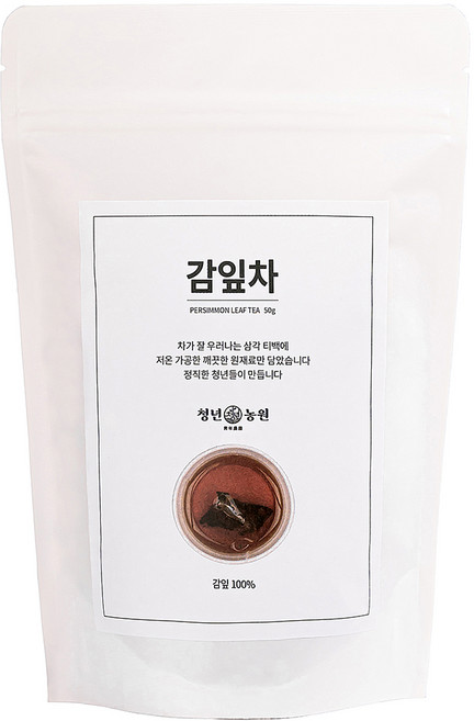 청년농원 저온가공 감잎차 삼각티백, 1g, 50개입, 1개