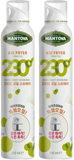 만토바 230도 오일 스프레이, 200ml, 2개
