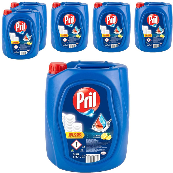 Pril 淨麗 濃縮高效能洗碗精 檸檬, 3.868L, 6桶