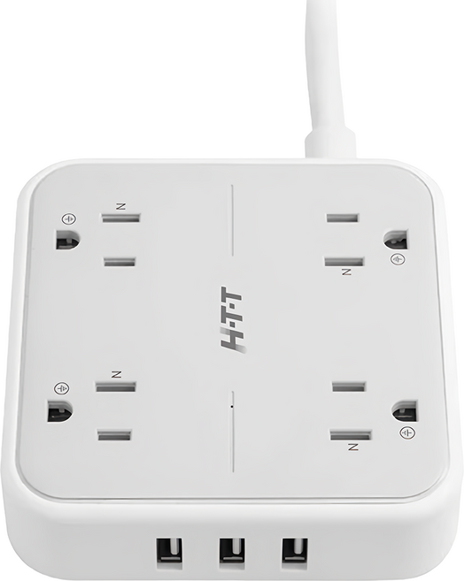 H-T-T 新幹線 1開4插USB方桌延長線 3孔 HTT-1736, 白色 + 灰色, 1條, 1.8m