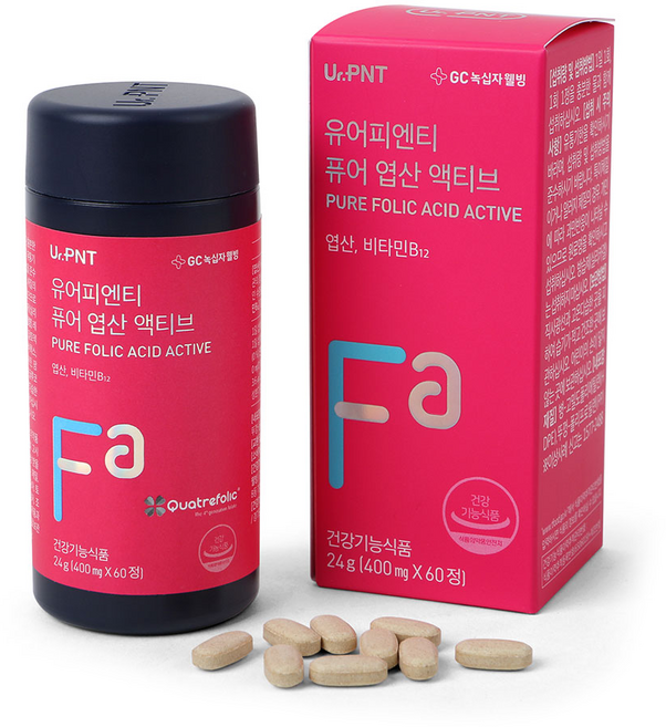 GC녹십자웰빙 유어피엔티 퓨어 엽산 액티브, 60정, 1개