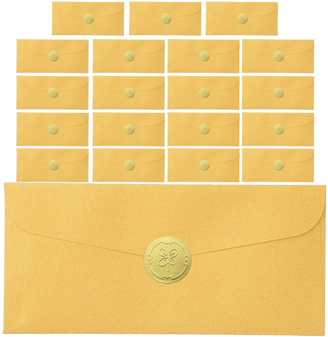 스토리 샤이니 펄 킹스블루 용돈봉투 + 스티커 세트, 골드(봉투), 골드(스티커), 20개