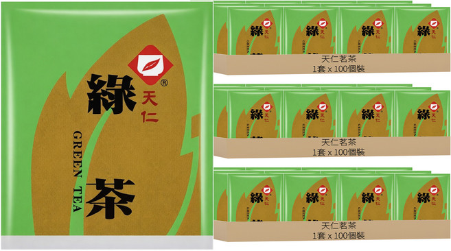 天仁茗茶 綠茶, 2g, 3套, 100個裝