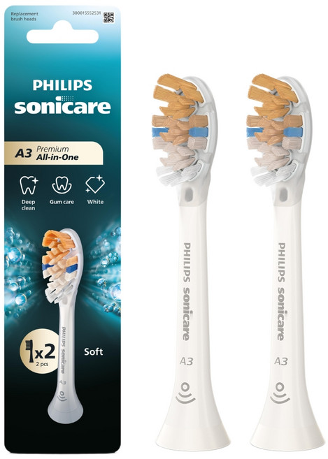 PHILIPS 飛利浦 sonicare A3 Premium All-in-One 刷頭 白色 2入, HX9092/14, 1個
