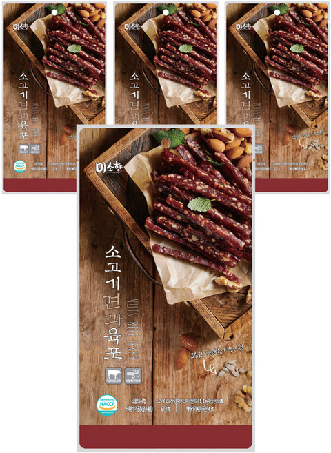미소향 소고기 견과육포, 80g, 4개