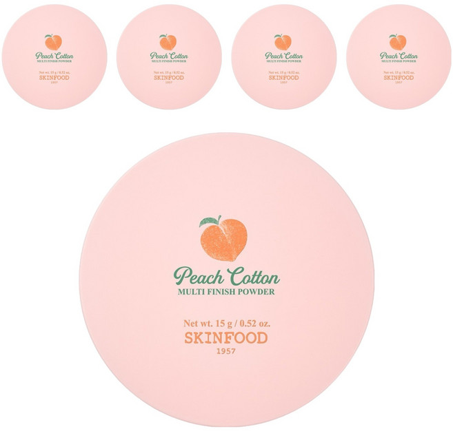 스킨푸드 피치뽀송 멀티 피니시 파우더 15g, 5개
