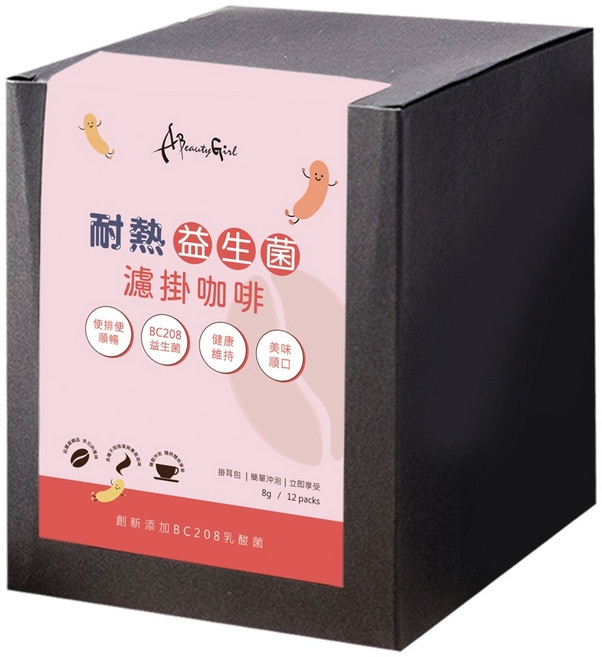 A Beauty Girl 香濃榛果益生菌濾掛咖啡, 8g, 12包, 1盒