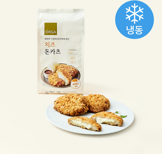 올가홀푸드 치즈 돈카츠 (냉동), 420g, 1개