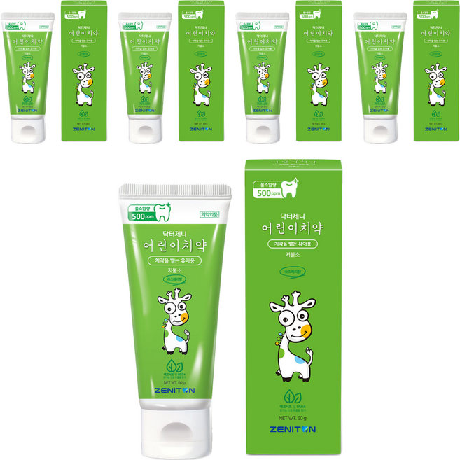 제니튼 닥터제니 저불소 어린이치약, 60g, 5개