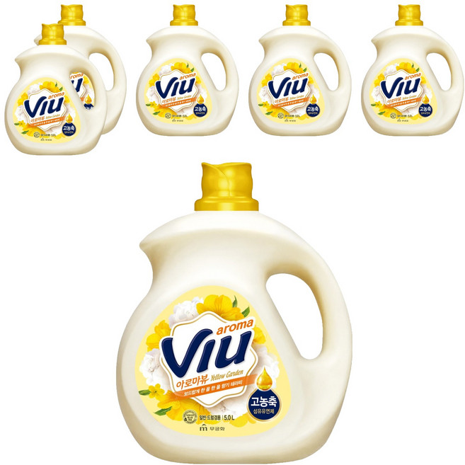 아로마뷰 고농축 섬유유연제 옐로우가든 본품, 6개, 5L