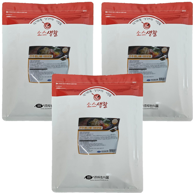 두원식품 전주콩나물국밥 분말, 1kg, 3개