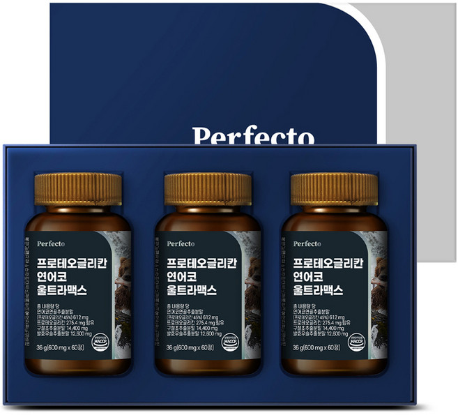 퍼펙토 프로테오글리칸 연어코 울트라맥스 36g + 쇼핑백, 3개, 60정