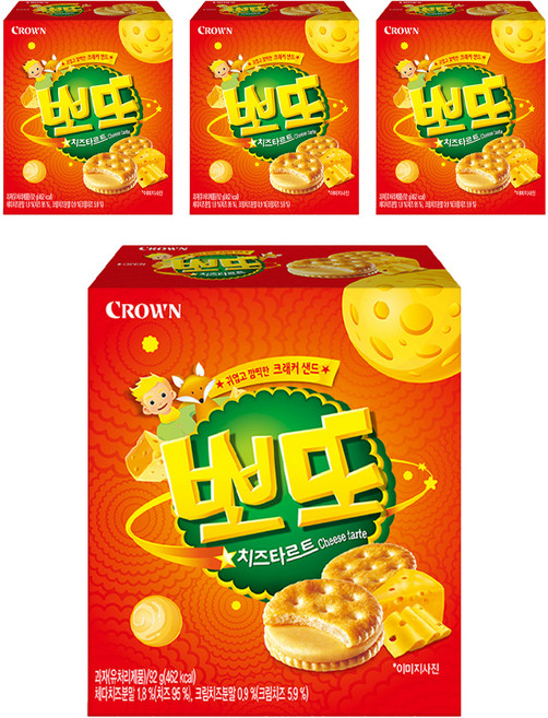 크라운 뽀또 치즈타르트, 92g, 4개
