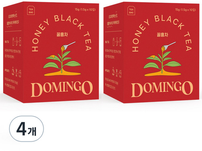 도밍고 꿀홍차 10티백, 1.5g, 10개입, 4개